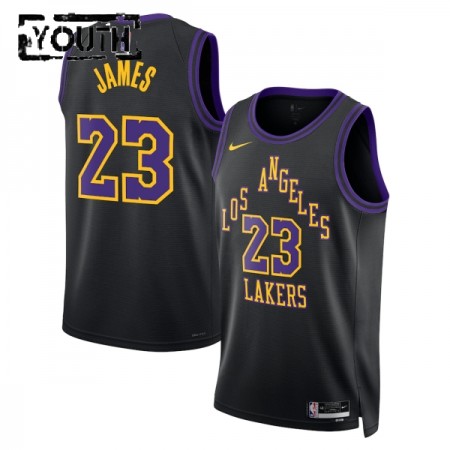 Dres Los Angeles Lakers Lebron James Nike 2025-26 City Edition Crno Swingman - Dječji
